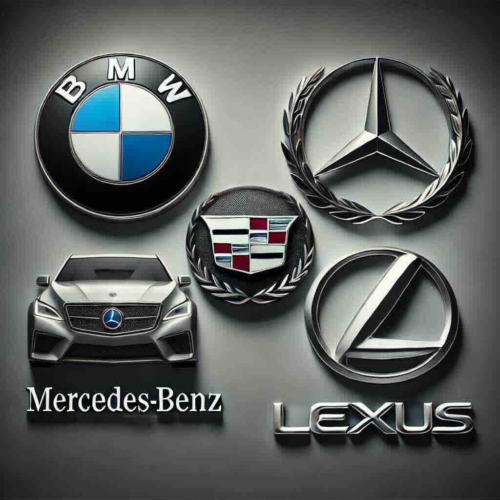 logos cadillac, mercedes, lexus y bmw auto